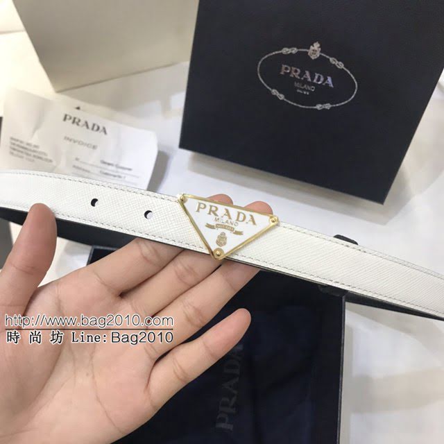 PRADA女士皮帶 普拉達經典塗琺瑯三角形腰帶  jjp2019